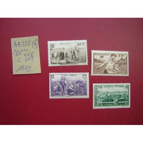 Ad 328 A // Lot De 4 Timbres France Neufs 1940 * N°466 À 468 (+ Gratuit 469 Non Compté Dans La Côte/Prix)