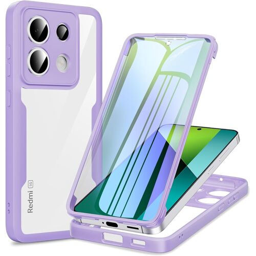 SJZG-360 Degrés Coque Pour Xiaomi Redmi Note 13 Pro 5G/Poco X6 5G Avec Transparent Protection D'Écran, Silicone Antichoc Coque, Anti-Rayures Intégrale Étui Housse Pour Redmi Note 13 Pro, Violet