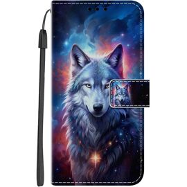 JGD-Coque pour Samsung Galaxy A56 5G Antichoc PU Cuir à Rabat Housse Étui avec Mignonne Motif Dessin Design, Portefeuille Etui Flip Folio Case Cover pour Galaxy A56 5G, Loup