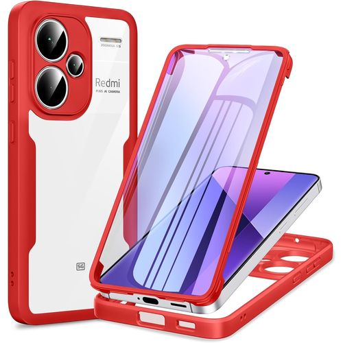 Étui 360° Pour Xiaomi Redmi Note 13 Pro Plus 5g ¿ Coque Intégrale En Silicone Anti-Choc Avec Protection D¿Écran Anti-Rayures, Rouge