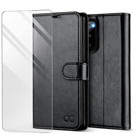 Sjzg-Etui Coque Samsung S20 Fe, Antichoc Tpu Housse Galaxy S20 Fe Cuir Pu Portefeuille Etui [Film De Protection Offert] [Béquille] [Fentes Pour Cartes] Coque Pour Samsung Galaxy S20 Fe (6,5"") - Noir