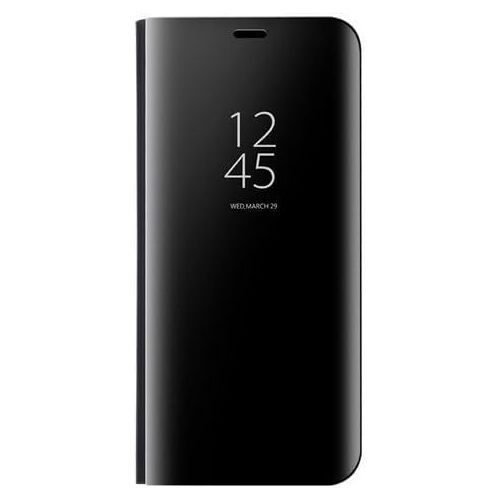 KAL-Coque Pour Samsung Galaxy S10E, Clear View Etui À Rabat Cover Flip Translucide Standing Support Miroir Antichoc Portable Case Pour Samsung Galaxy S10E.Noir