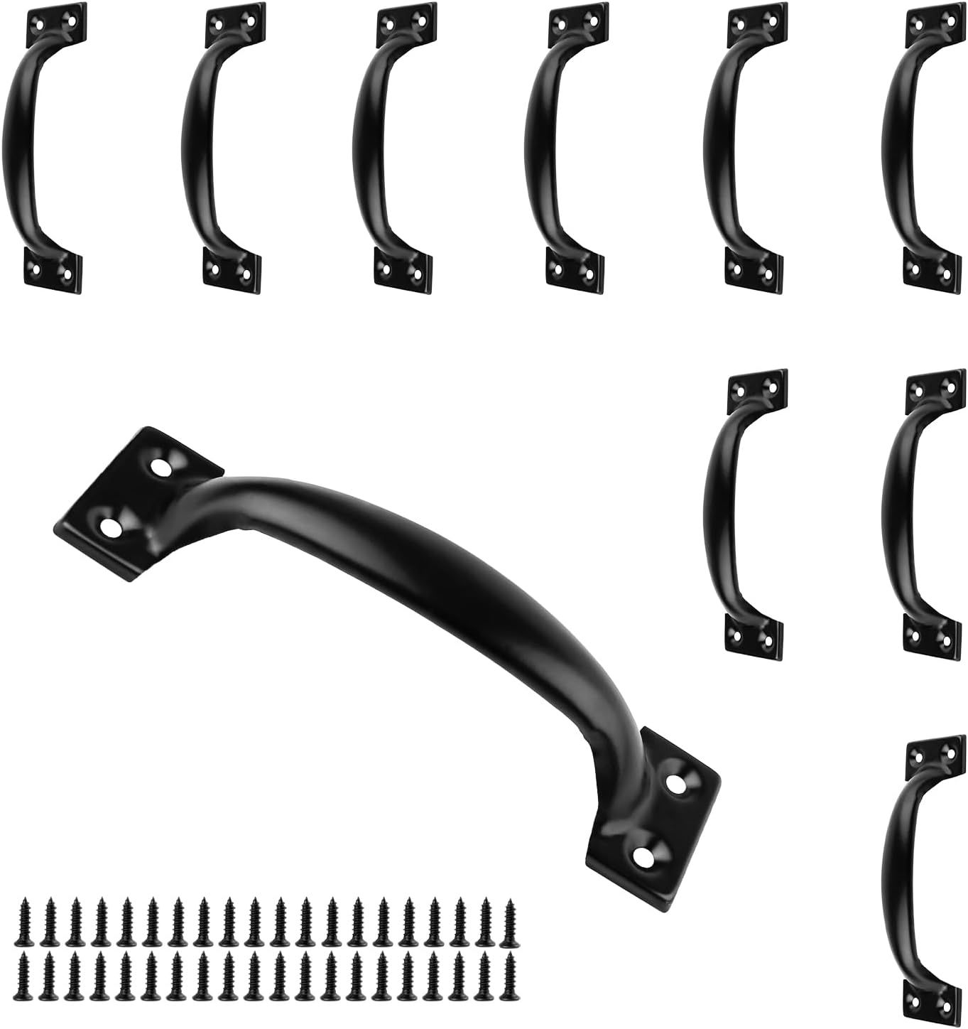 Poignée De Meuble Noir - Lot De 10 - Entraxe 64mm - Alliage D'Aluminium