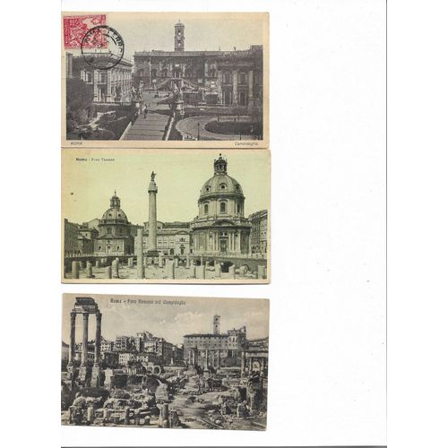 3 Cartes Postales Semi Moderne Circulée Italie Rome
