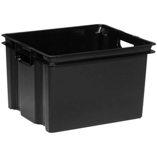 | Bac De Rangement 30L, Sans Couvercle - Pour Chambre, Bureau, Garage, Cabanon, Buanderie - 36,3 X 42,5 X 26,3 Cm - Noir - Recyclé