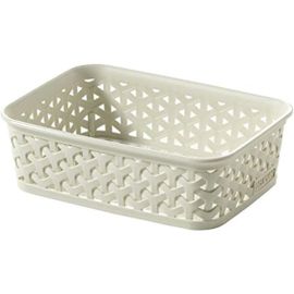 Shiliu-Curver Panier De Rangement A6 My Style - Pour Bureau, Entrée, Salon, Salle De Bain -19,8x14,2x6 Cm - Blanc[4363]