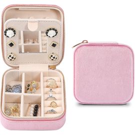 Boîtes à Bijoux Portables Miniatures En Cuir PU Pour Femmes Et Filles, Organisateur De Bijoux Pour Boucles D'oreilles, Bagues Et Colliers, Petite Boîte De Rangement, Cofets Cadeaux