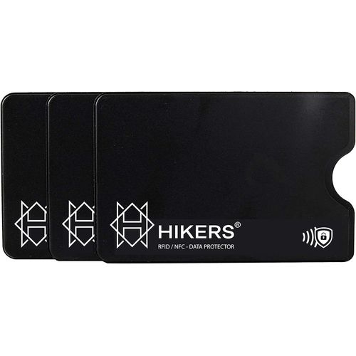 Étui Protection Carte bancaire sans Contact Rigide, Lot de 3 Housses Pochettes Anti RFID NFC pour Carte de crédit, Carte Bleue, CB Blocage RFID (3 Étuis Noirs)