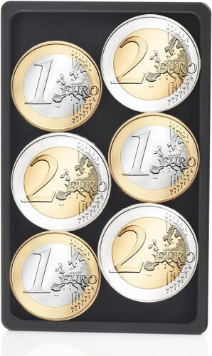 Credit Card Size Wallet - Silent Aluminium Compartment with Felt Protector - RFID Blocking Card, Black, Coin compartment