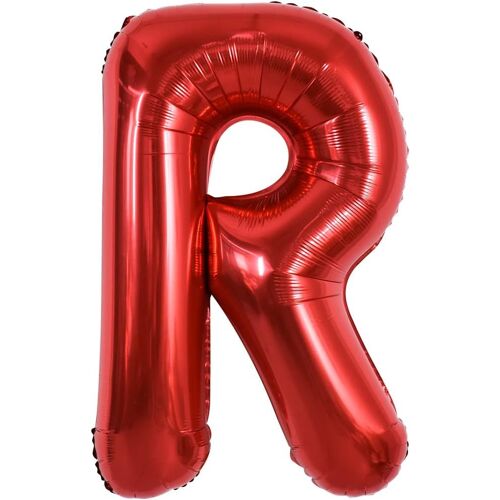 Grand Ballon Rouge R - Letter De 40 Pouces Grand Ballon Hélium, Feuille D'Aluminium Film Polyester Grand Ballon Lettre Fête D'Anniversaire Anniversaire Articles Décoratifs Pour La Saint - Valentin
