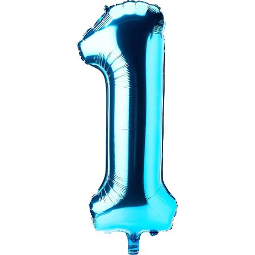 Sjzg-Party- Ballon Géant-Numéro 1, 54454, Bleu Pastel, 86 Cm