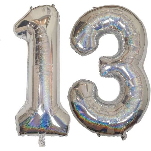 Ballon 13 Ans Xxl Argent Chiffre Anniversaire