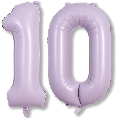 SJZG-Ballon Violet Clair En Forme De Chiffre 10 De 102 Cm