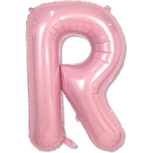 SJZG-Grand Ballon En Forme De Lettre \U2013 101,6 Cm \U2013 Mylar Rose Pastel \U2013 Lettre De L'Alphabet En Aluminium R Pour Fille Et Femme \U2013 Décoration De Fête D'Anniversaire, De Fête Prénatal