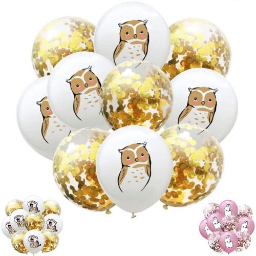 10 Ballons Hibou - Confettis Or Ballons