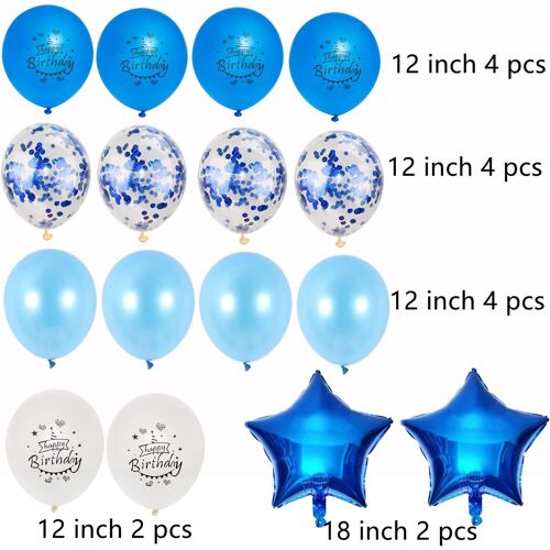 Ballons 25e Anniversaire Homme Bleu - Set Déco Happy Birthday 25 Ans