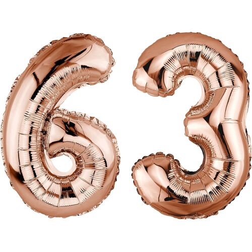 SJZG-Ballon En Plastique Or Rose 100Cm Anniversaire Mariage Décoration (Chiffre 63)