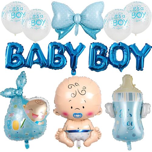 Décoration De Fête Prénatale, Its A Girl/Boy Ballons De Genre Reveal Party Décoration Avec Berceau Ballon À L'Hélium Pour Bébé (Garçon)