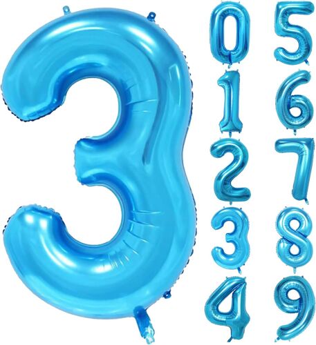 Ballon Numéro 40 Pouces, Ballon Feuille Hélium Bleu 0 1 2 3 4 5 6 7 8 9 Ballons À Gros Chiffres,Ballons D'Âge, Occasions Romantiques, Mariage, Décoration De Fournitures D'Anniversaire
