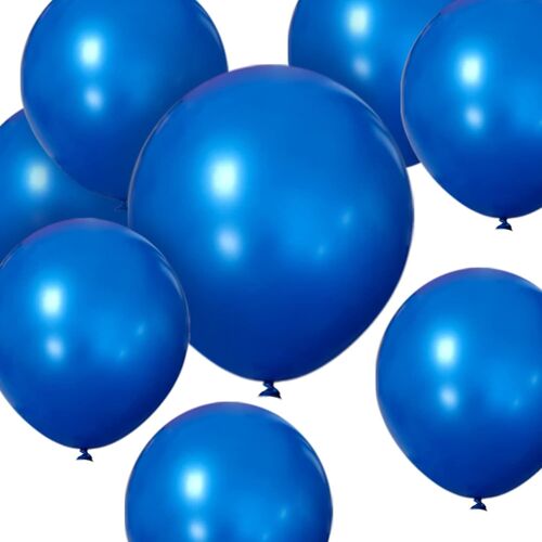 Lot de 50 ballons bleus en latex épais pour fête d'anniversaire, fête d'enfants, fête prénatale, mariage, révélation du sexe, remise de diplôme - 30,5 cm