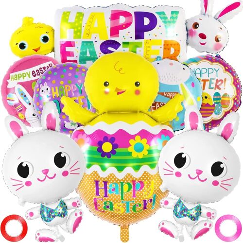 8 Pcs Ballon Lapin Pâques, Ballon Lapin, Ballon Lapin Blanc, Ballon De Pâques, Convient Pour La Décoration De Pâques, La Fête De Pâques, La Fête D'Anniversaire Des Enfants/E