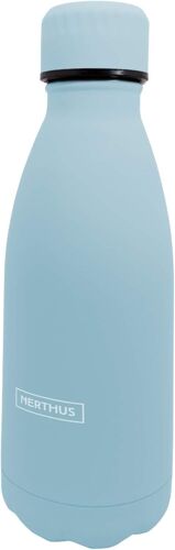 Bouteille Double Paroi En Acier Inoxydable Motif Chaud Et Froid Bleu Pastel 350 Ml Sans Bpa 18/8