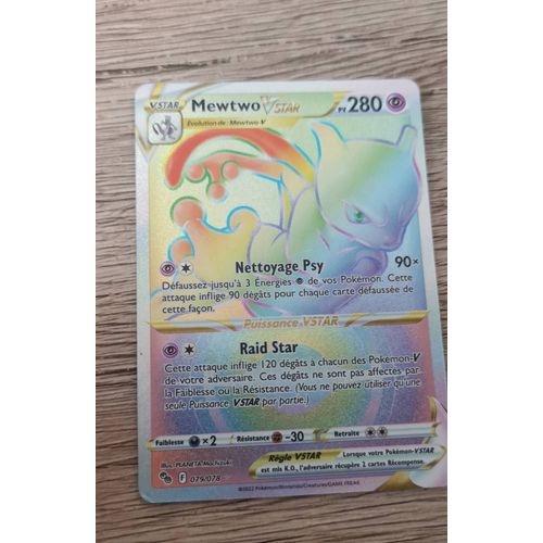 Mewtwo Vstar 79 78 Arc En Ciel Secr Te - Ultraboost X Epée Et Boucl...