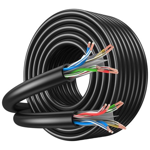 Câble Ethernet Classe 6 Extérieur 30M, Câble Lan Haute Vitesse, Câble Internet Classe 6 En Vrac, 10 Gbps, 550 Mhz, 26Awg Utp Cca (30M, Noir)