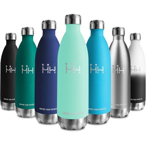 Gourde Inox 1l, Bouteille D'eau Acier Inoxydable À Double Paroi, , Gourde Isotherme Sans Bpa, Gourde Métal Étanche, Bouteille Isotherme Pour Bureau, École, Gym, Camping, Sport, Yoga