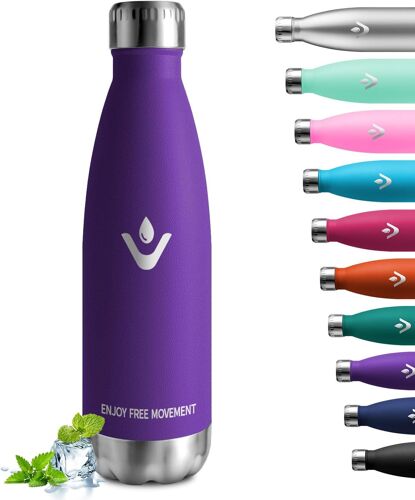 Bouteille Isotherme 500ml, Gourde Inox Étanche, Gourde Métal Sans Bpa, , Bouteille D'eau Acier Inoxydable À Double Paroi, Gourde Isotherme Pour École, Bureau, Sport, Randonnée, Voyage