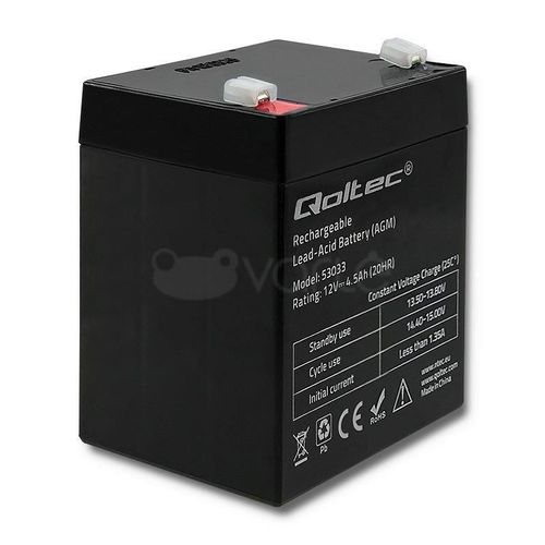 Qoltec 53033 Batterie De Véhicule Mat De Verre Absorbé 4,5 Ah 15 V 65,