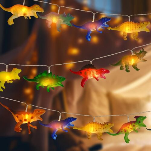 Guirlande Lumineuse Pour Chambre D'enfant Garçon Avec 10 Led Dinosaures,Guirlandes Lumineuses De Chevet À Led,Fées Veilleuses Pour Enfants Chambre,Lumières De Décoration De Fête - À Piles
