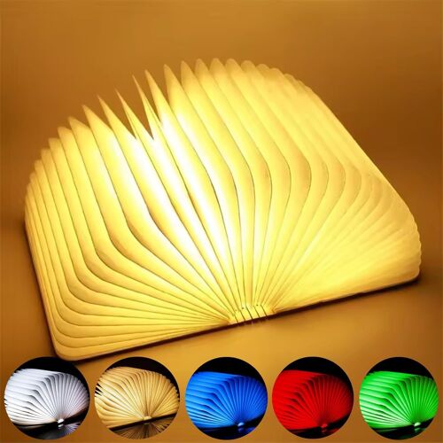 Kalanka-Lampe Livre Led, Mini Led Lampe De Lecture Pliante 5 Couleur, Lumières Décoratives Rechargeable, Lampe De Bureau Pour Decoration Chambre, Maison Et Bureau (12x9x2.5cm)