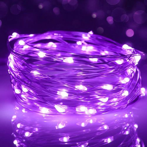 Kal-Halloween Decoratio Led Guirlande Lumineuse, 5m 50led Girlande De Lumière Ip65 Etanche Guirlande Led Decoration Pour Sapin De Chambre Noël Mariage Fête Festival Anniversaire Jardin(Violet)