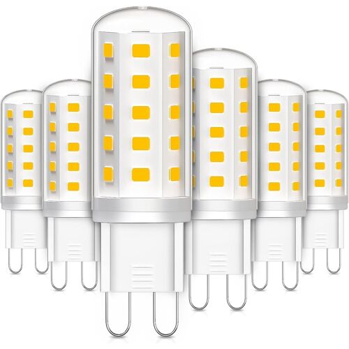 Ampoules Led G9, 3w Equivalent 30w Halogène Lampe, Blanc Chaud 2700k 380lm Sans Scintillement Ac/Dc 220-240v Pour Chambre Salon Cuisine Jardin, Non Dimmable, Lot De 6