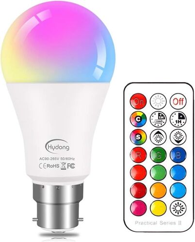 Kalanka-Ampoule Led Couleur B22 10w Changement De Couleur Dimmable Led Bulbs 12 Choix De Couleurs,21 Key T¿¿L¿¿Commande Compris Pour La D¿¿Coration De La Maison/Bar/¿¿Clairage Ambiant Ktv, Rgb