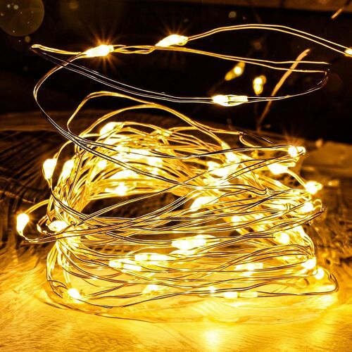 Kal-Guirlande Lumineuse, 50leds 8 Modes D'éclairage Guirlande Led, Imperméables Led Chambre Pour Extérieur Et Intérieur, Lumières Pour Noël, Deco Chambre, Mariage, Arbre, Fête, Jardin (1pièce 5m)
