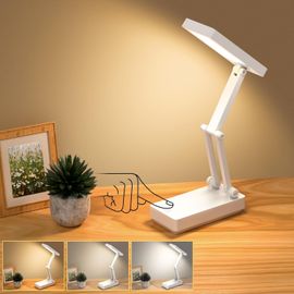Kalanka-Lampe De Bureau,Table Lampes Sans Fil,Lampe Portable & Pliable, Lampe Chevet Avec 3 Luminosité & Graduable, Lampe Led Rechargeable, 2400 Mah Pour Chambre Coucher, Lecture, Bureau
