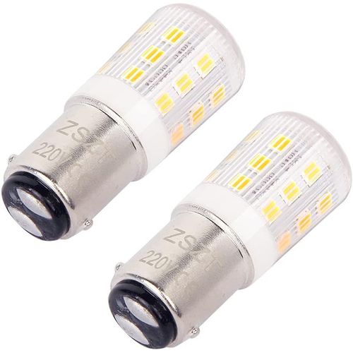 Sjzg-Ba15d Ampoule Led 5w 220v, Blanc Chaud 3000k Double Culot À Baillonnette 35w Lampe Halogène Équivalen, Pour Machine À Coudre/Appareil Lampes (Lot De 2)