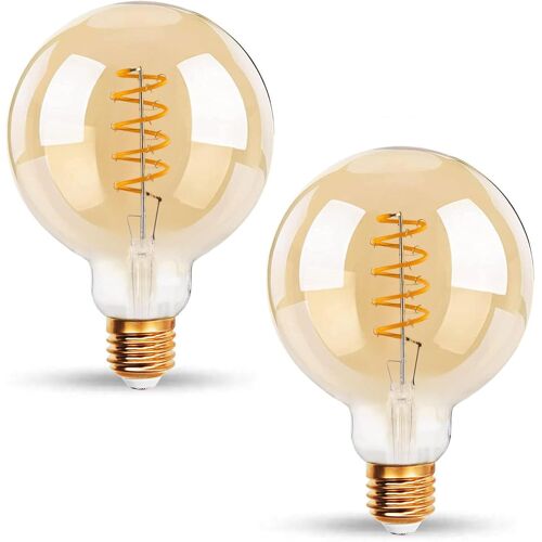 Kalanka-Ampoules Led 6w Edison Vintage G80, Blanc Chaud 2200k E27, Equivalent À Ampoule Traditionnelle 48w, Ampoule Rétro À Filament, Rétro Antique Lampe Décorative, Non-Dimmable, Lot De 2