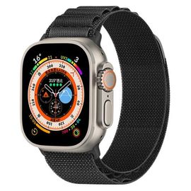 Bracelet En Nylon Pour Apple Watch Ultra 49 Mm, Ultra 2, Series 9, 8, 7 (45 Mm), Se 3, Se 2, 6, Se, 5, 4 (44 Mm), Et Series 3, 2, 1 (42 Mm) - Noir