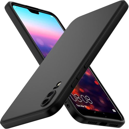 Store-Noir Mat Coque Pour Huawei P20 Avec Protection Caméra,Ultra Mince Étui De Protection En Silicone Antichoc,Souple Tpu Anti-Rayures Bumper Housse