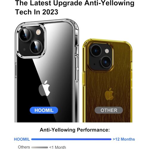 TZF-Coque pour iPhone 13 Mini, Anti-Jaunissement Étui Téléphone Transparente, Housse de Protection Antichoc - Noir