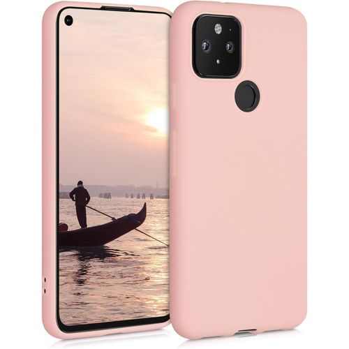Store-Housse Compatible Avec Google Pixel 5 Coque-Housse De Téléphone Protection Souple En Silicone-Or Rosé Mat