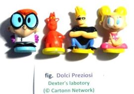 4 Figurines "Dolci Preziosi" (2004) - Série: Dexter's Labotory, ( Bragh, Johnny, Dexter, Dee Dee )