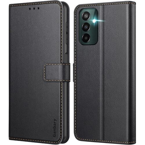 JGD-Coque pour Samsung Galaxy M13 4G, [Housse en Cuir PU Premium] [Etui à Rabat] [Pochette de Portefeuille], Étui de Protection pour Samsung M13 4G - Noir