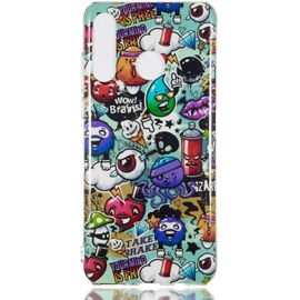 LORANKA-Lumineux Silicone Coque pour Huawei P30 Lite,Fluorescent Lumineuse dan Le Noir Motif Coloré Ultra Mince Souple Housse,Graffiti