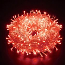 KAL-Basa Guirlande Lumineuse 8 Mode 10M 100 Led, Décoration Romantique Pour Sapin De Noël Mariage Fête,Guirlande Intérieure (Fil Transparent, Rouge)