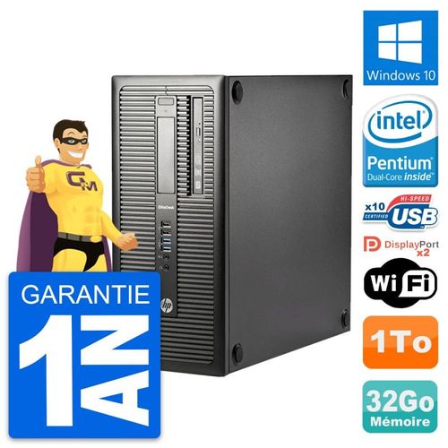 PC Tour HP EliteDesk 800 G1 Intel G3220 RAM 32Go Disque Dur 1To Windows 10 Wifi