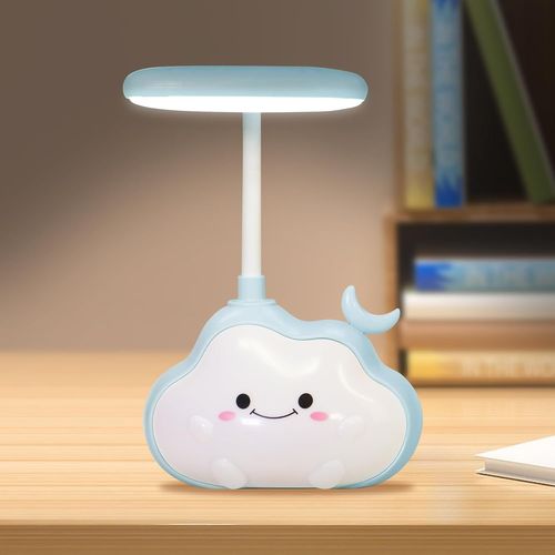 Veilleuse Nuage Mignon Lampe De Bureau Led Pour Enfants, Rechargeable, Avec Lumière Multicolore, Bras Flexible (Lune Bleu)[Vei9270407]